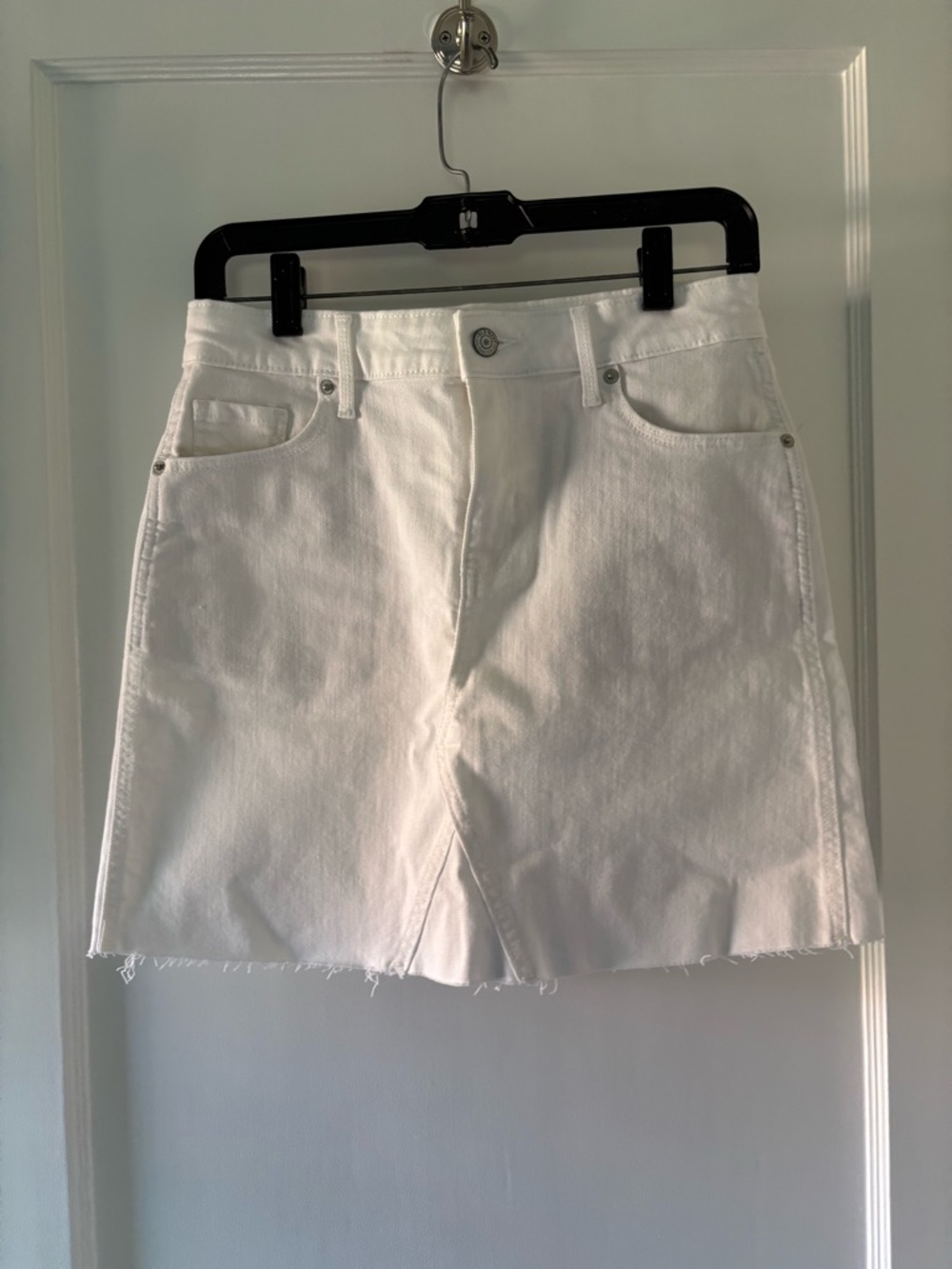 Old Navy White Denim Midi Skirt